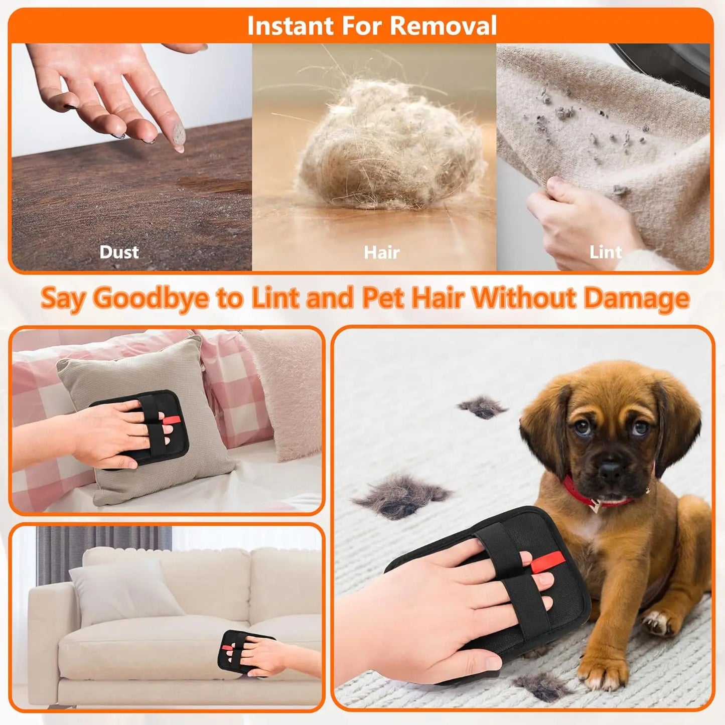 FurJoy™ Electrostatic Pet Hair Removal Gloves – Double-Sided Magic Grooming & Cleaning Tool for Cats & Dogs 🐾