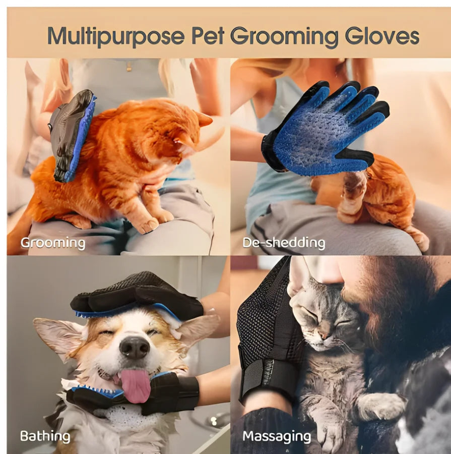 FurJoy™ 🐶🐱 Pet Grooming Glove – Remove Loose Hair & Massage Your Pet Effortlessly