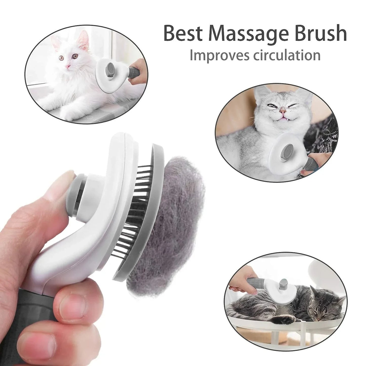 FurJoy™🐾 Self-Cleaning Pet Brush – Easy Grooming for Dogs & Cats